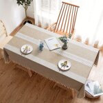 Nappe rectangulaire anti tache140x180cm coton lin table cover cloth cotton tablecloth decoration pour ...