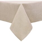 Nappe rectangulaire aspect lin - febest - imperm�able - lavable en machine - 220x135 cm - beige - polyester ...