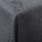 Nappe rectangulaire - marque - aspect lin - rsistant  leau - 130 x 220 cm - gris