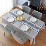 Nappe rectangulaire - az king - 90 * 140 cm - gris - tissage jacquard - antitache imperméable cirée lavable ... Nappe rectangulaire - az king - 90 * 140 cm - gris - tissage jacquard - antitache imperméable cirée lavable ...