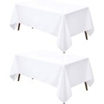 Nappe rectangulaire - febest - 152x213 cm - lot de 2 - blanc - lavable en machine - polyester - infroissable ...
