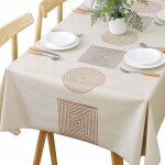 Nappe rectangulaire pvc - pzcc - 140x220 cm - imperm�able - antitache - anti - huile - beige - antid�rapant ...