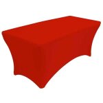Nappe rectangulaire rouge lycra spandex extensible