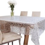 Nappe rectangulaire en toile cir�e transparente 150x180 cm - r�utilisable et lavable pour d�ner camping ...