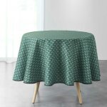 Nappe ronde - artchic - 180 cm - polyester imprim� - vert - lavable