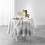 Nappe ronde iliade �180 cm tiss� - teint coton / polyester - blanc douceur dint�rieur