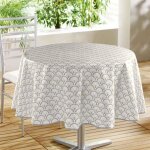 Nappe ronde 1m80 artchic blanc anti tache et infroissable Nappe ronde 1m80 artchic blanc anti tache et infroissable