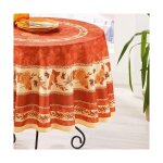 Nappe - abeille brique - ronde - diamètre 1m80 - motifs olive tournesol - lavable et anti - tache Nappe - abeille brique - ronde - diamètre 1m80 - motifs olive tournesol - lavable et anti - tache