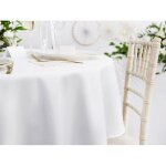 Nappe ronde blanche tissu polyester 3m luxe