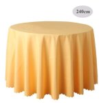 Nappe ronde - changm - 240 cm - jaune - synthtique - lavable