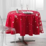 Nappe ronde - constellation - 1m80 - rouge et argent - anti - tache - infroissable