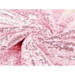 Nappe ronde - dcoration dintrieur - 120 pouces - rose - paillettes - mariage - ftes scintillantes