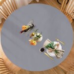 Nappe ronde imperm�able - holisane - bord �lastique - vinyle - gris argent� - 120x120 cm - imperm�able ...