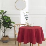 Nappe ronde infroissable et anti - tâches rouge 160 cm Nappe ronde infroissable et anti - tâches rouge 160 cm