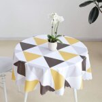 Nappe ronde jaune - haopyou - ds39062 - pvc essuyable - tissu de table etanche anti t�che - 140cm