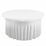 Nappe ronde juponnage lycra blanc spandex extensible