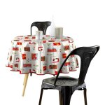 Nappe ronde - multicouleur - 160 cm - 100% pvc - lavable - pour 6 � 8 couverts