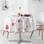 Nappe ronde - noel - i 544 - 160 cm - anti - tche - infroissable - multicolore