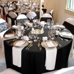 Nappe ronde noire tissu 300cm mariage
