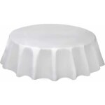 Nappe ronde en plastique blanche 213 cm