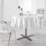 Nappe ronde - polyester imprimé - argent platine - diamètre 180 cm - design élégant Nappe ronde - polyester imprimé - argent platine - diamètre 180 cm - design élégant