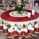 Nappe ronde - provençale - terracotta - 1m80 - polyester - anti tache - infroissable Nappe ronde - provençale - terracotta - 1m80 - polyester - anti tache - infroissable