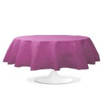 Nappe ronde prune 240 cm pas cher