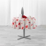Nappe ronde sweet poppy coquelicot anti tache sans repassage 1m80