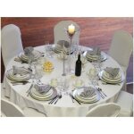 Nappe ronde en tissu - blanc - diam�tre 230 cm