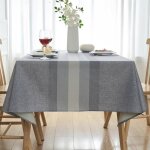 Nappe de table anti - tache - zgeer - effet lin - 140x200 cm - gris - imperm�able - lavable - polyester ...