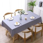 Nappe de table - europestyle - 140x220cm - gris clair - imperm�able et anti tache - rectangulaire