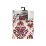 Nappe de table - jaipur - 140 x 240 cm - beige rouge - polyester - traite anti tche