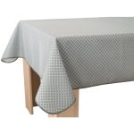 Nappe de table - le linge de jules - paon gris - rectangulaire 150x300 cm - anti - taches - entretien ...