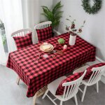 Nappe de table rectangulaire - zgeer - carreaux vichy - rouge - 140x220cm - antitache
