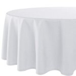 Nappe de table ronde diamtre de 140 centimtres anti - taches nappe pour toute lanne couleur blanche ...