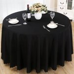 Nappe de table nappe ronde nappe ronde 240 cm nappe ronde antitache nappe exterieur table ronde - noir ...