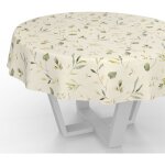 Nappe de table en toile cir�e - kal - nappe toile cir�e ronde 140cm lavable motif floral canada bords ...