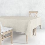 Nappe en tissu dune beige ovale 140 x 240 cm ? coton enduit imperm�able r�sistante & anti taches - facile ...