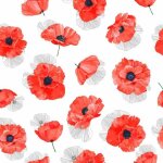 Nappe toile cir�e au m�tre coquelicot