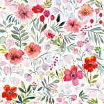 Nappe toile cir�e au m�tre - largeur 140 cm - imprim� jolie fleur - blanc