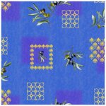 Nappe toile cir�e au m�tre olives bleu