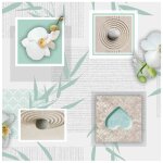 Nappe - zen - rectangulaire - gris - toile cire - lavable au mtre