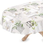 Nappe en toile cir�e ovale - febest - 140x200 cm - orchid�e spa - imperm�able - r�sistant aux taches ...