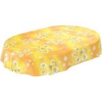 Nappe en toile cir�e ovale - kal - nappe toile cir�e jaune ovale 200x140cm motif fleurs soleil bordure ...