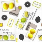 Nappe toile cir�e - parfum citron - jaune - rectangulaire - 140 cm - sur mesure