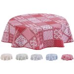 Nappe toile cirée pvc ronde - rouge - 155cm Nappe toile cirée pvc ronde - rouge - 155cm
