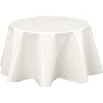 Cpm - nappe en toile cirée ronde design uni joys - diam. 150 cm - blanc Cpm - nappe en toile cirée ronde design uni joys - diam. 150 cm - blanc