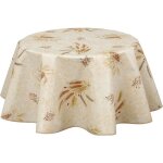 Cpm - nappe en toile cire ronde provenale moisson - diam. 135 cm - beige