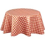 Cpm - nappe en toile cirée ronde vintage vichy - diam. 150 cm - rouge Cpm - nappe en toile cirée ronde vintage vichy - diam. 150 cm - rouge