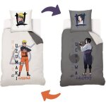 Naruto - housse de couette rversible naruto & sasuke 140x200 cm + 1 taie doreiller 63x63 cm - ecru / ...